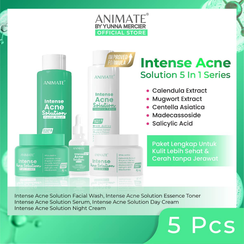 Paket Animate Acne Solution Series 5in1 (Hijau)