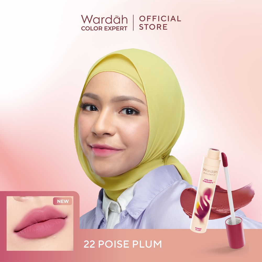 Wardah Colorfit Velvet Matte Lip Mousse Color Therapy 4gr - 22 Poise Plum