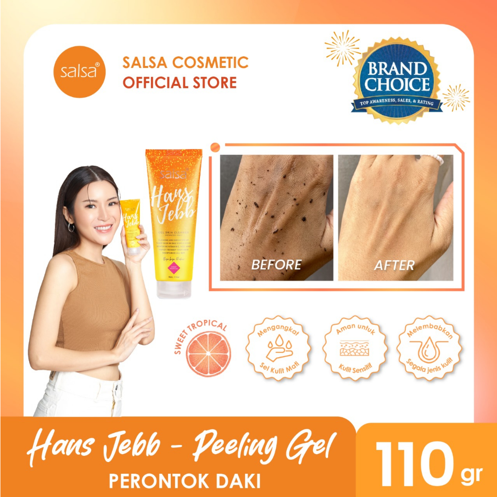 SALSA Hans Jebb Gel Skin Cleanser Sweet Tropical 110gr (Penghilang Daki Tanpa Bilas)