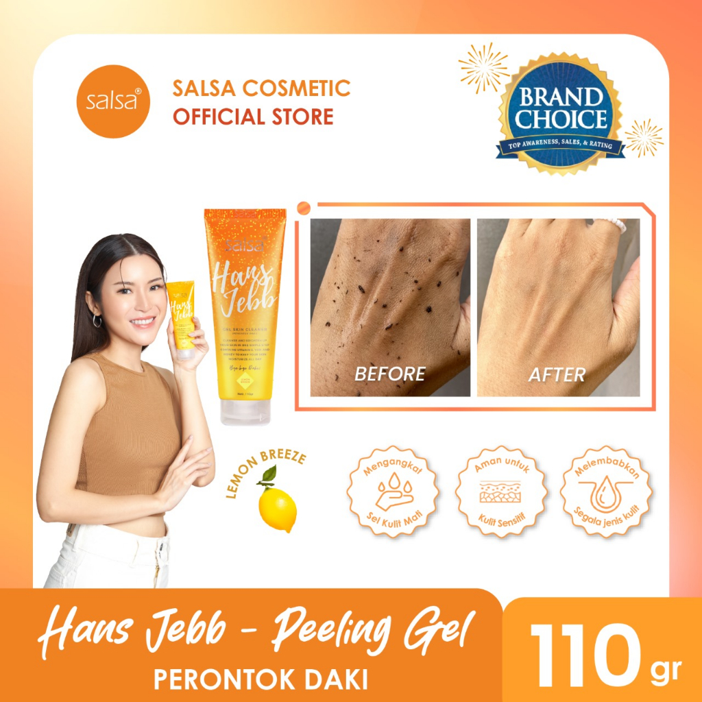 SALSA Hans Jebb Gel Skin Cleanser Lemon Breeze 110gr (Penghilang Daki Tanpa Bilas)