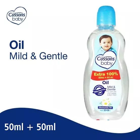 Cussons Baby Oil 100ml (50+50) - Biru Mild & Gentle