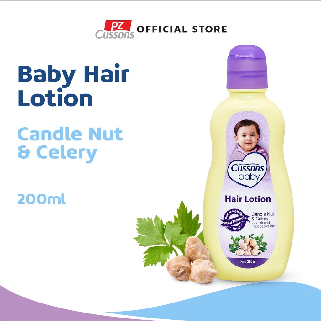 Cussons Baby Hair Lotion 200ml (100 + 100) - Candle Nut & Celery
