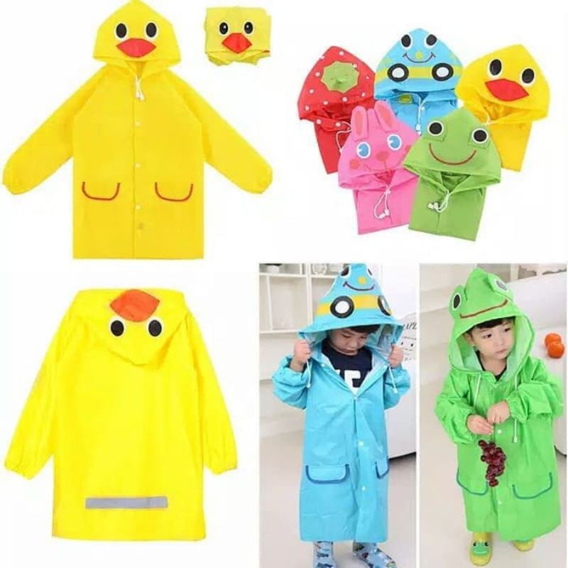 Jas Hujan Anak Motif - Funny Rain Coat Kids Size 90 - 130cm