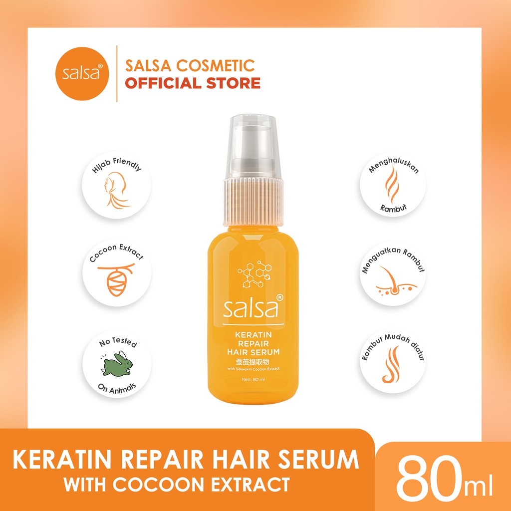 SALSA Hair Serum Spray 80ml - Keratin Repair (Kuning) - Serum Perawatan Rambut