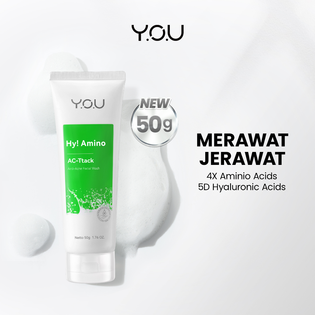 YOU Hy! Amino AC-Ttack Anti-Acne Facial Wash 50gr (Hijau)