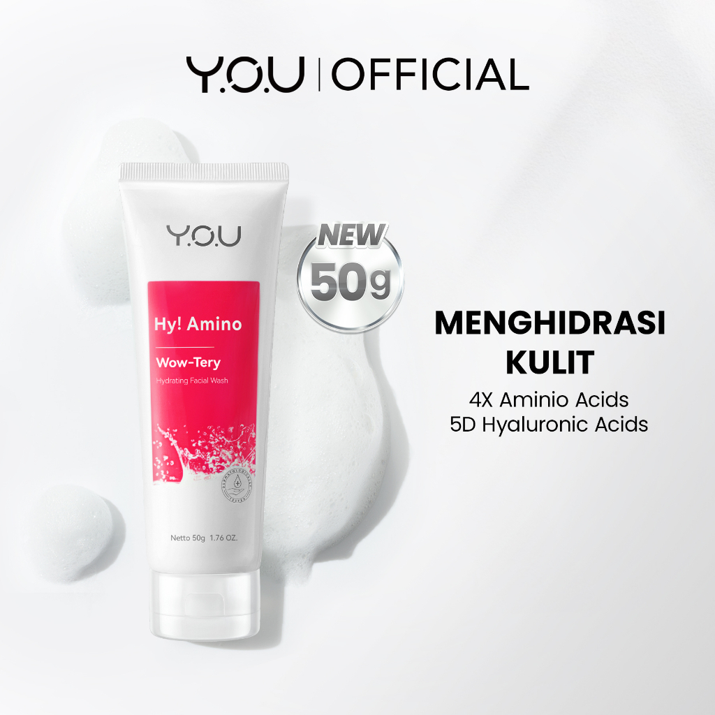 YOU Hy! Amino Wow-Tery Hydrating Facial Wash 50gr (Pink)