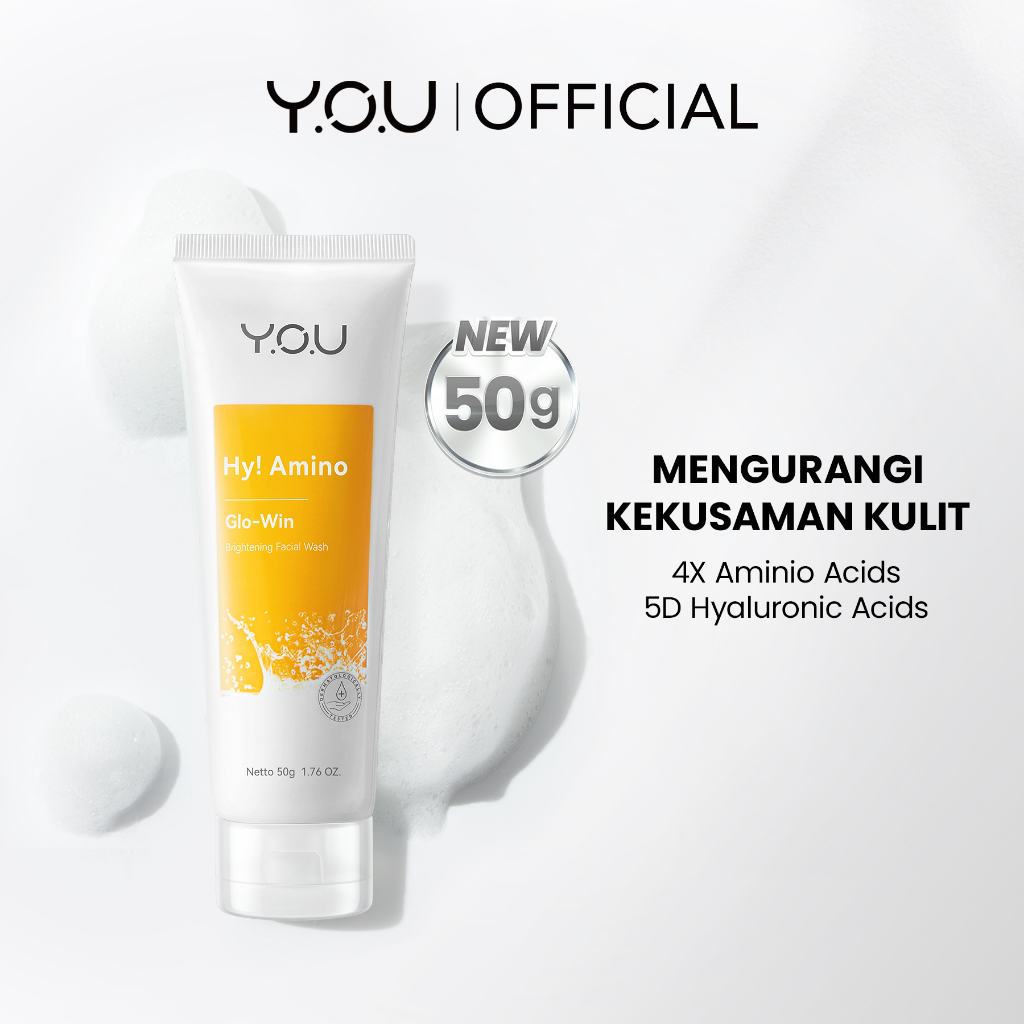 YOU Hy! Amino Glo-Win Brightening Facial Wash 50gr (Kuning)
