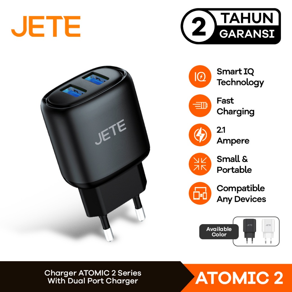 JETE Charger Atomic 2 + Kabel Micro USB 2.1A