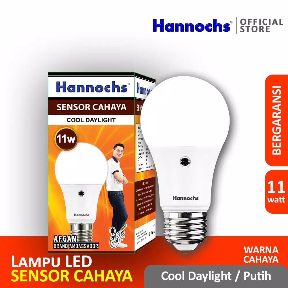 HANNOCHS Light Sensor Bohlam LED 11 Watt (11W) CDL - Bohlam Sensor Cahaya
