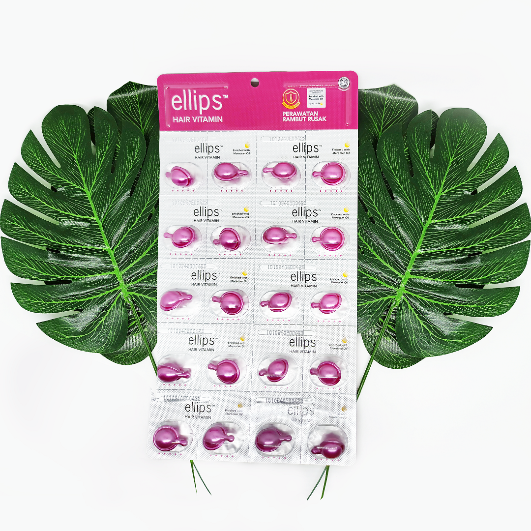 ELLIPS Hair Vitamin Pink - Perawatan Rambut Rusak (20 Capsules)