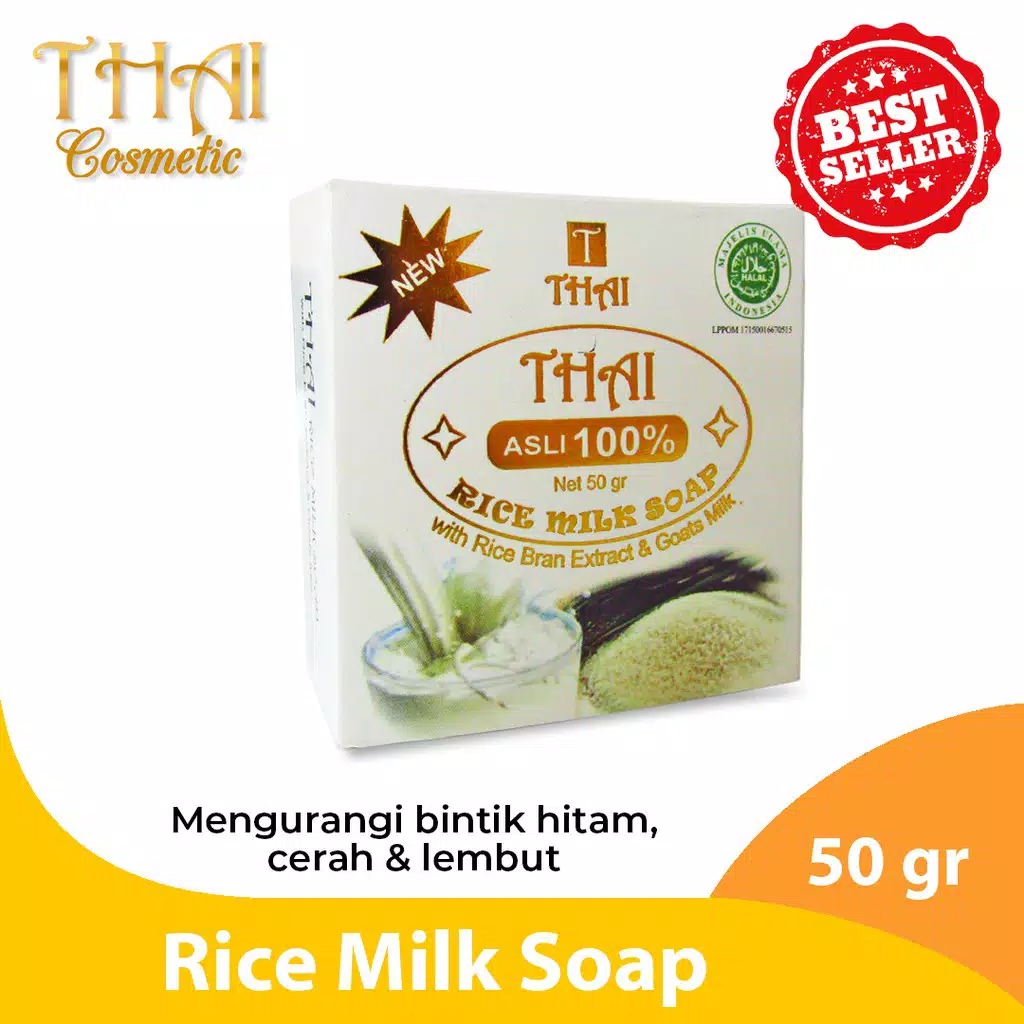 Thai Sabun Rice Milk Soap 50gr (Bar Soap)
