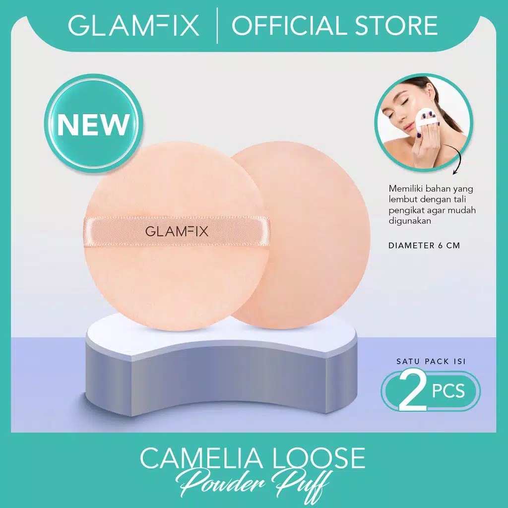Glam Fix Camelia Loose Powder Puff (Isi 2)