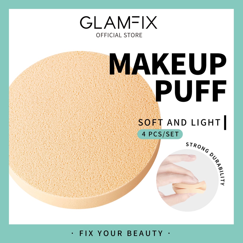 Glam Fix Basic Compact Sponge CIRCLE (Isi 4) - Spons Bedak Bulat