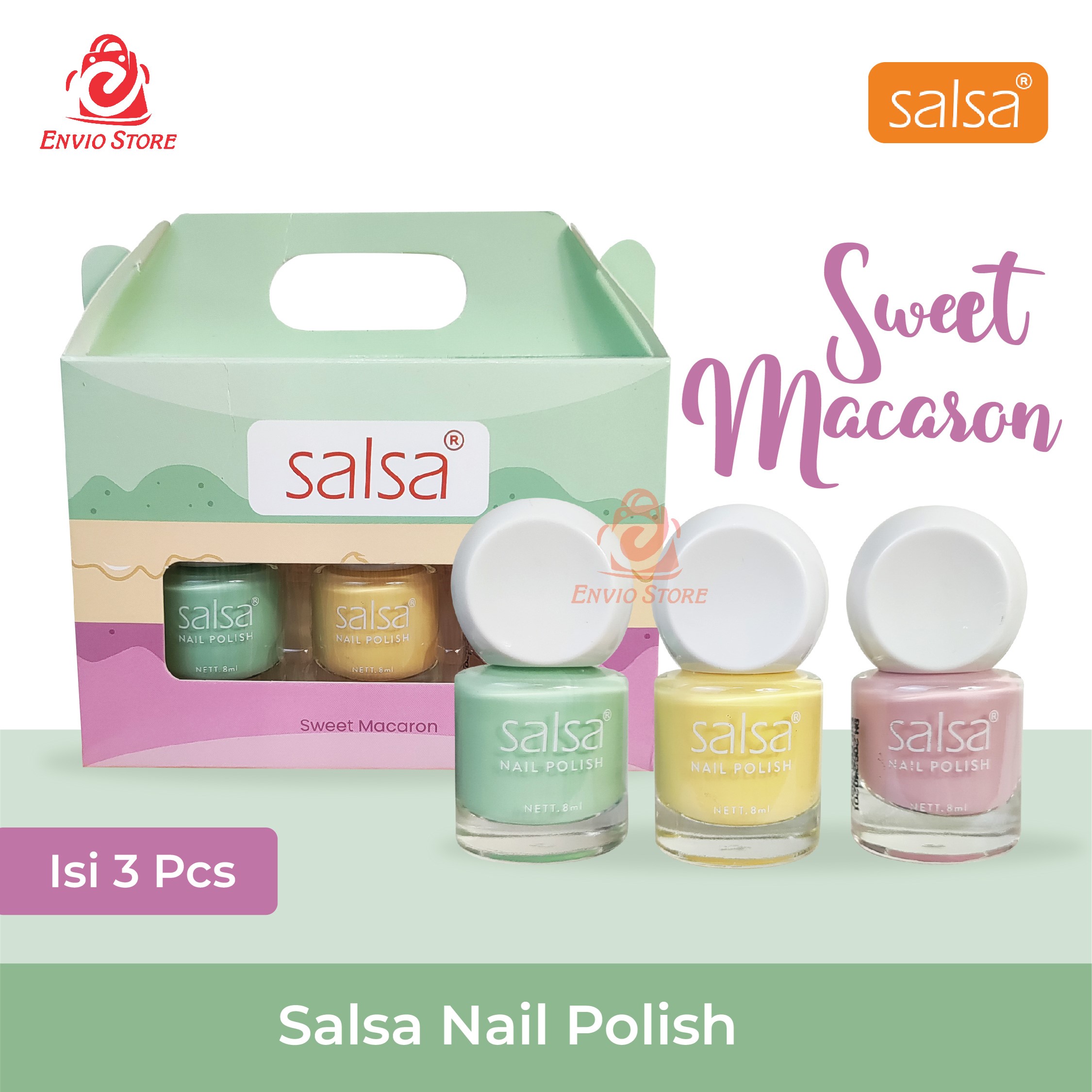 SALSA Kutek Nail Polish - Sweet Macaron (Isi 3pcs)
