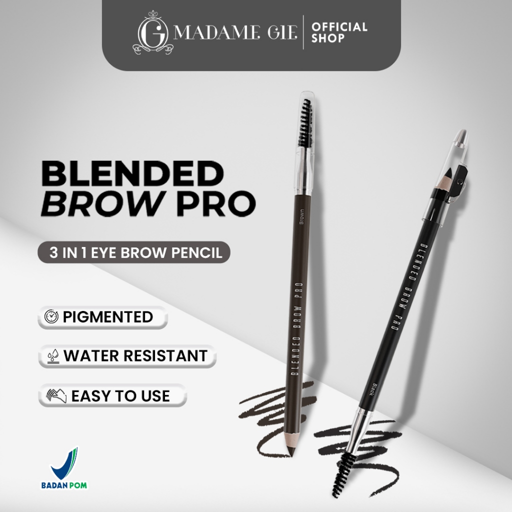 Madame Gie Blended Brow Pro 1.2gr (Pensil Alis) - Black