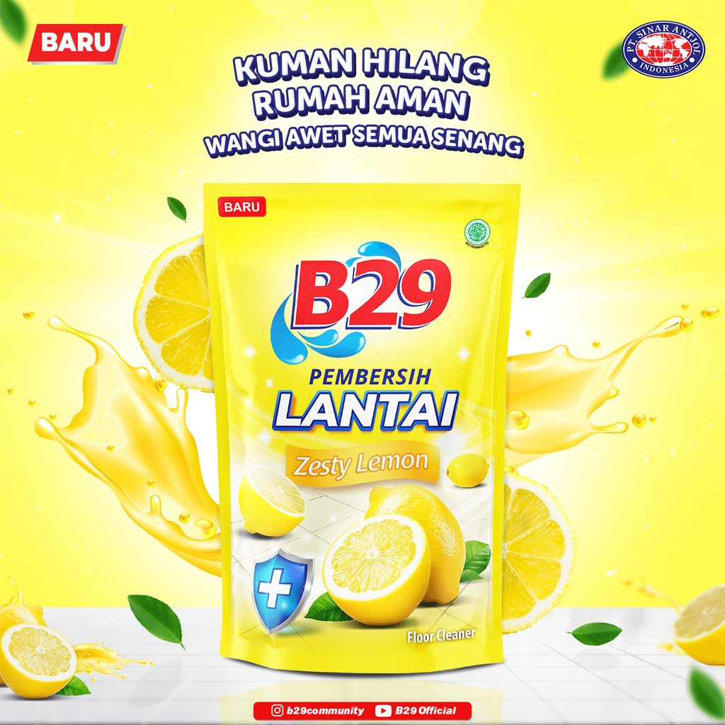 B29 Pembersih Lantai Refill Pouch 750ml - Lemon (Floor Cleaner)
