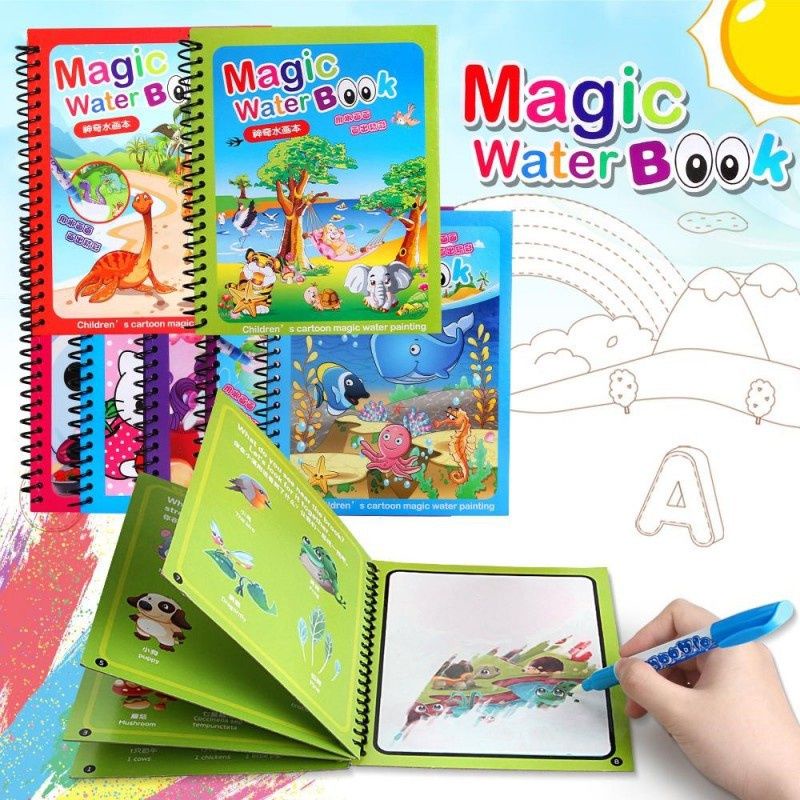 Magic Water Book + Pen - Buku Gambar Ajaib