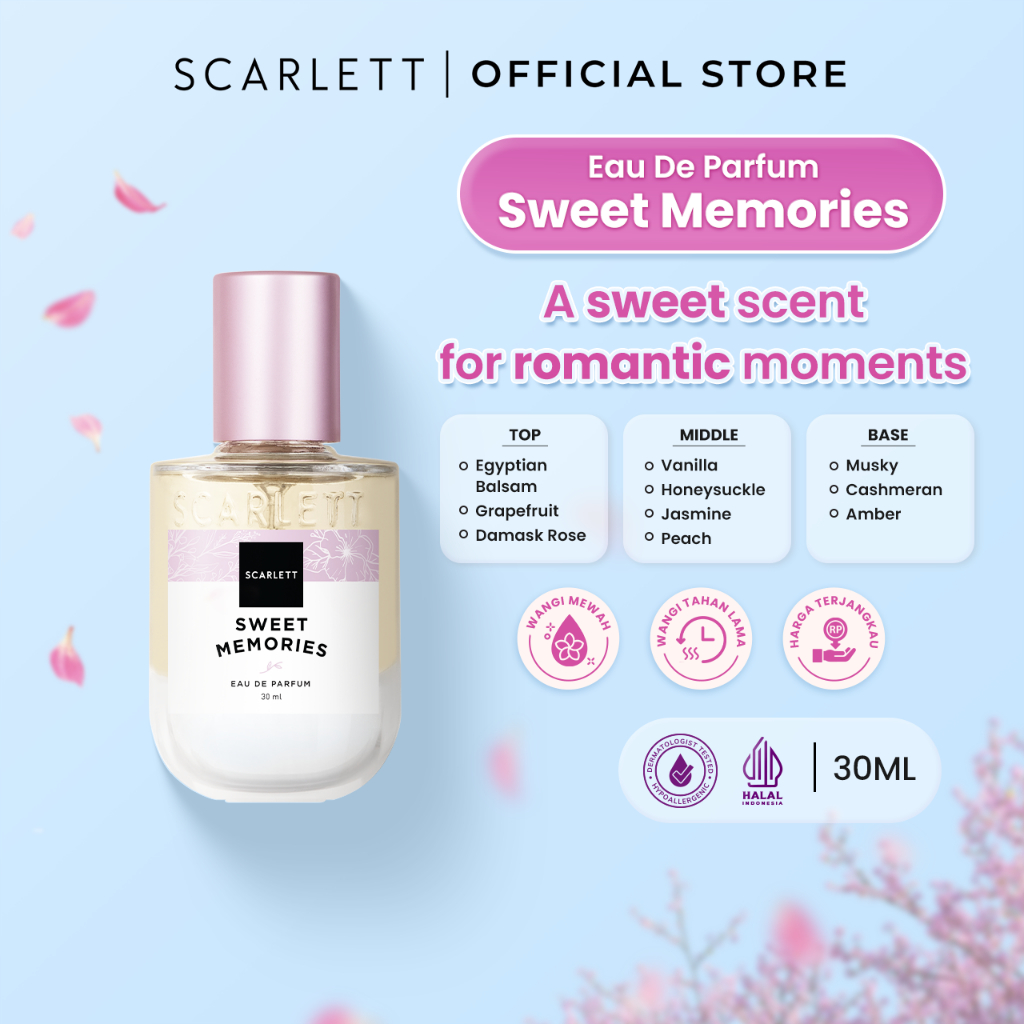 Scarlett Whitening Eau De Parfum 30ml - Sweet Memories