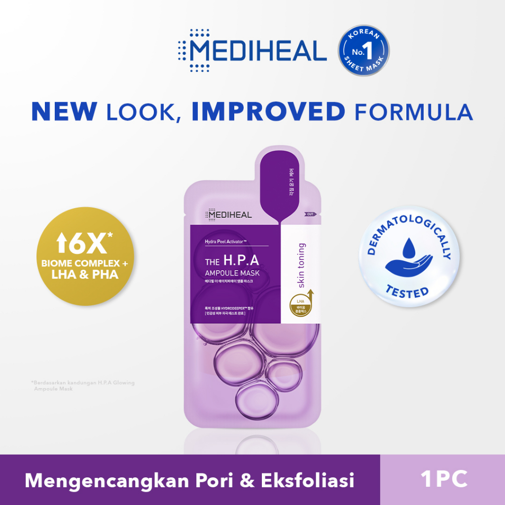 Mediheal Ampoule Sheet Mask - H.P.A Glowing Skin Toning (Ungu)