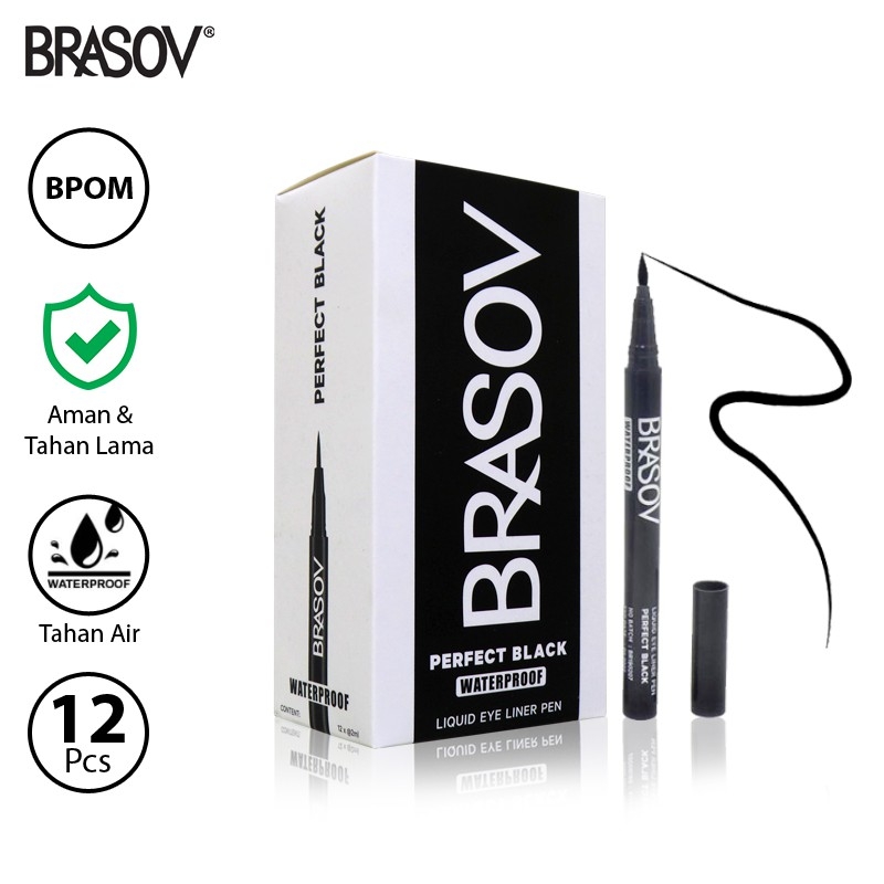 Brasov Eyeliner Liquid Pen Black 2ml (Perfect Black Waterproof)