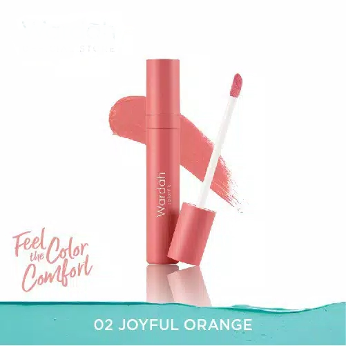 Wardah Colorfit Velvet Matte Lip Mousse 02 Joyful Orange