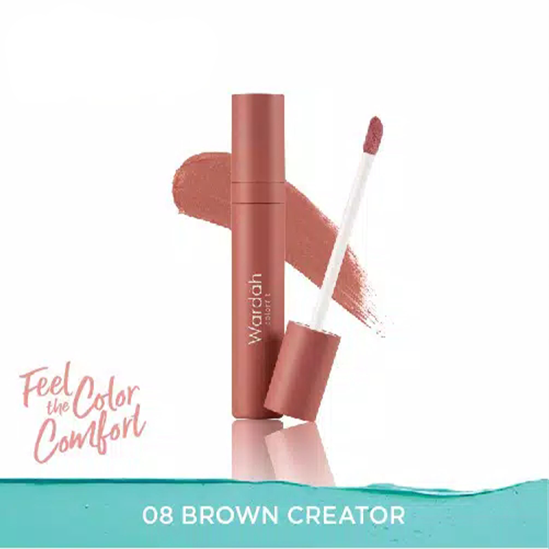 Wardah Colorfit Velvet Matte Lip Mousse 08 Brown Creator