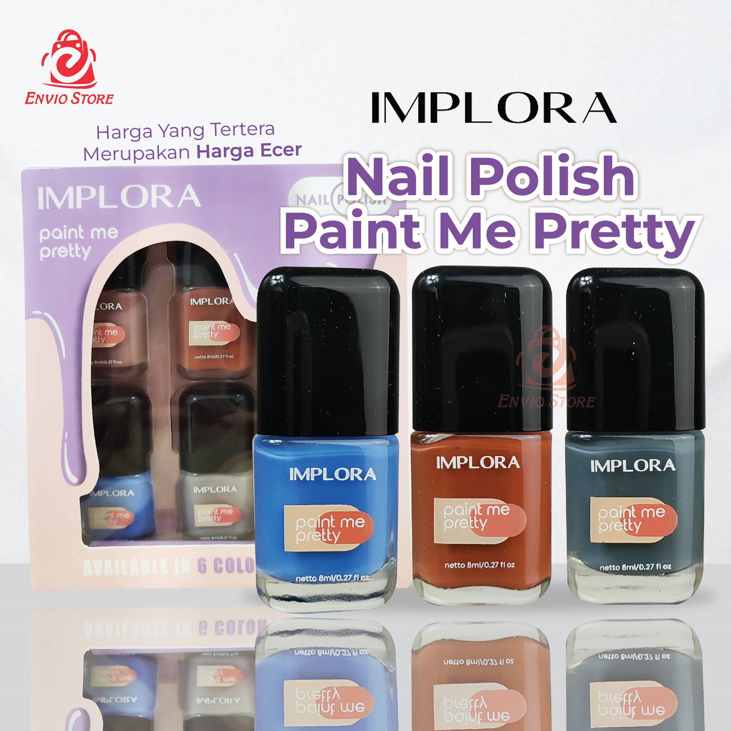 (ECER) Implora Nail Polish Kutek - Paint Me Pretty 8ml