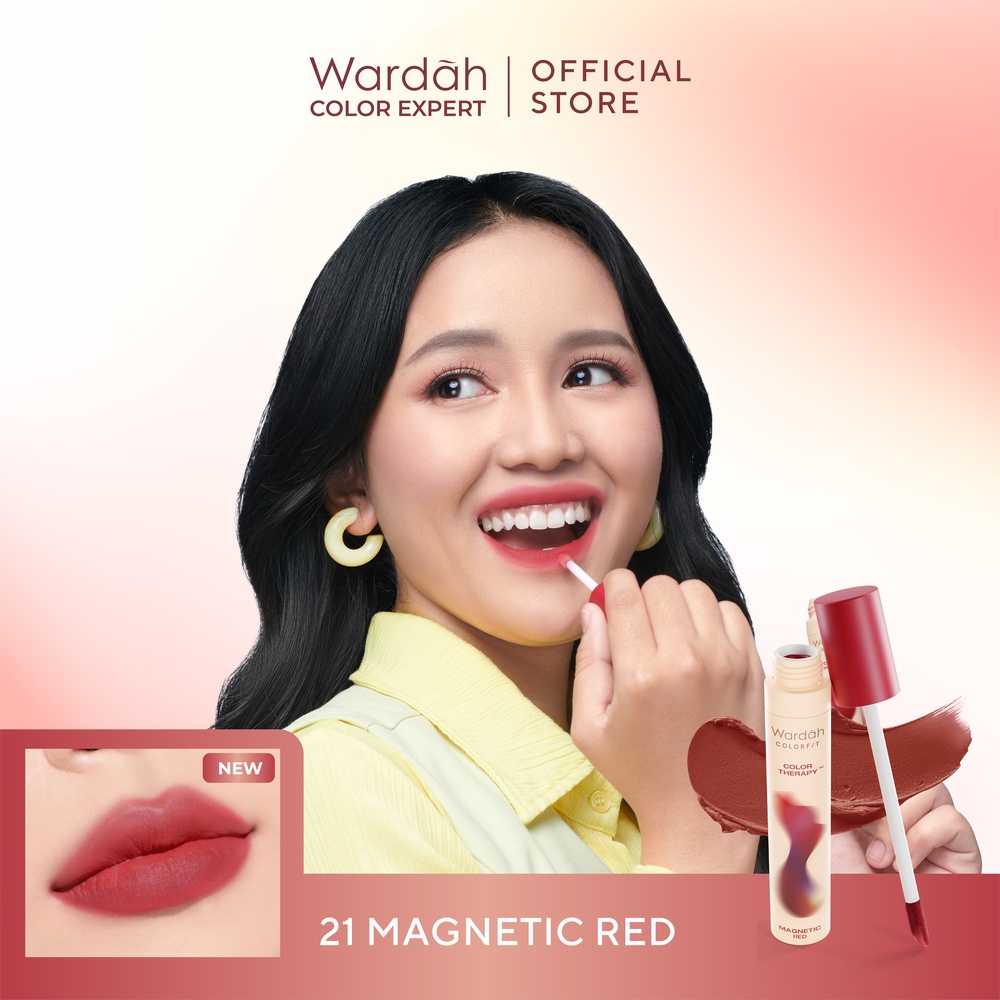 Wardah Colorfit Velvet Matte Lip Mousse Color Therapy 4gr - 21 Magnetic Red