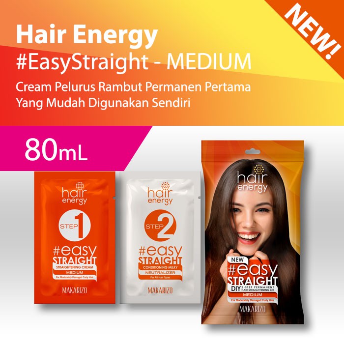 Makarizo Hair Energy Easy Straight DIY2 - Step Kit 80ml Medium Orange