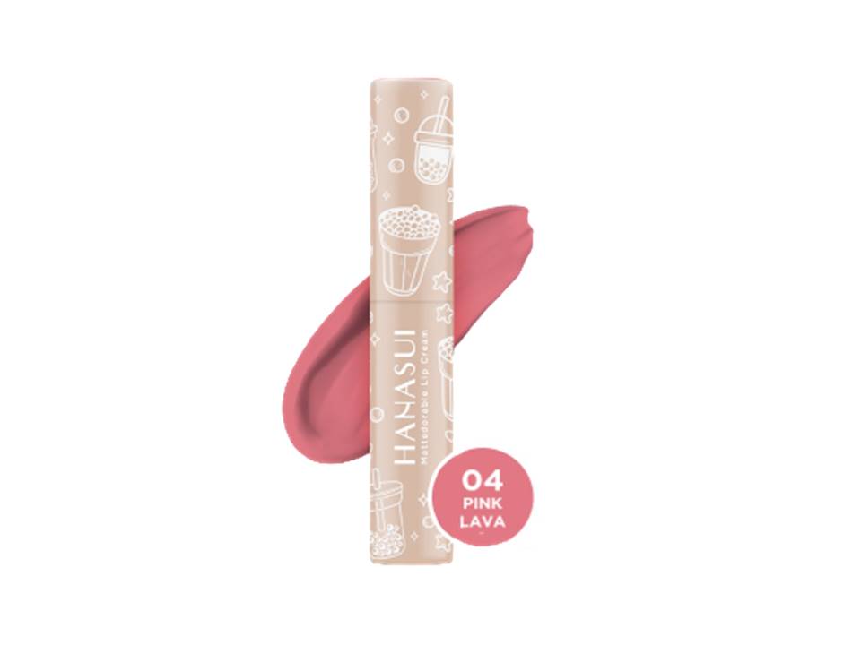 HANASUI Mattedorable Lip Cream BOBA Edition - 04 PINK LAVA