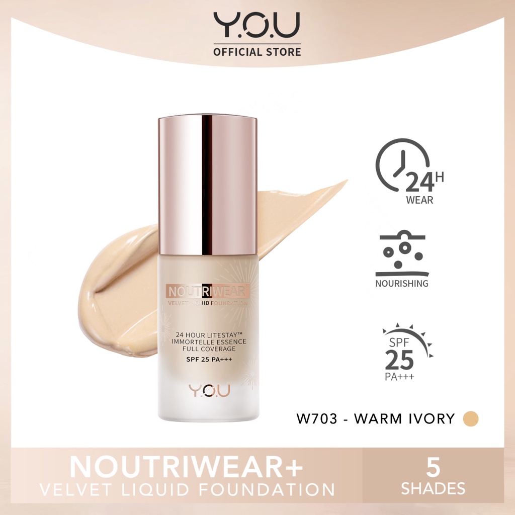YOU Noutriwear+ Velvet Liquid Foundation W703 Warm Ivory