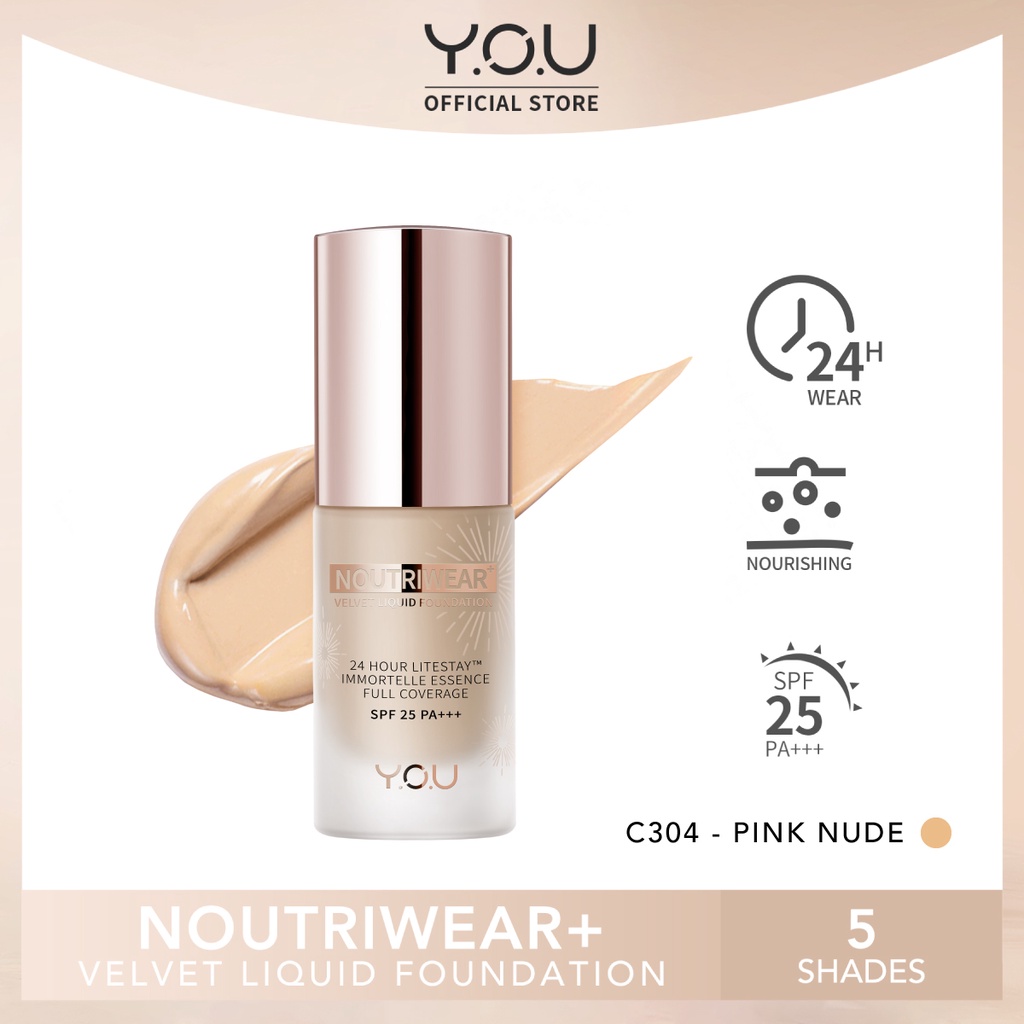 YOU Noutriwear+ Velvet Liquid Foundation C304 Pink Nude