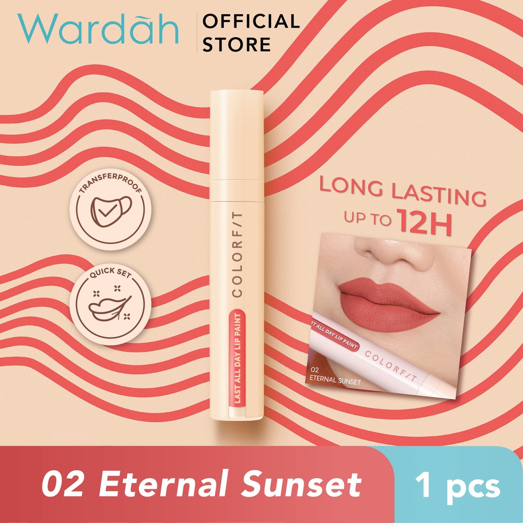 Wardah Colorfit Last All Day Lip Paint 02 Eternal Sunset 4.2 g