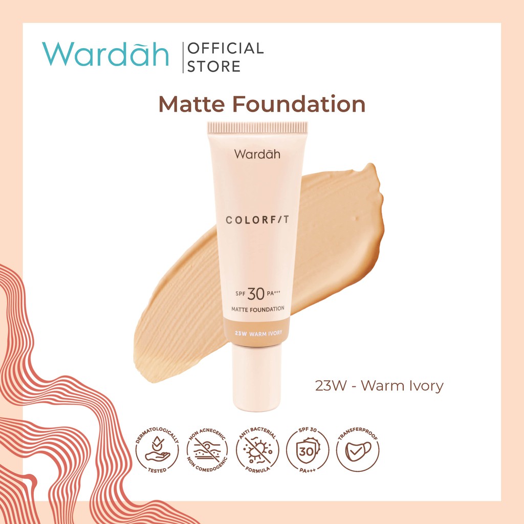 Wardah Colorfit Matte Foundation 23W Warm Ivory