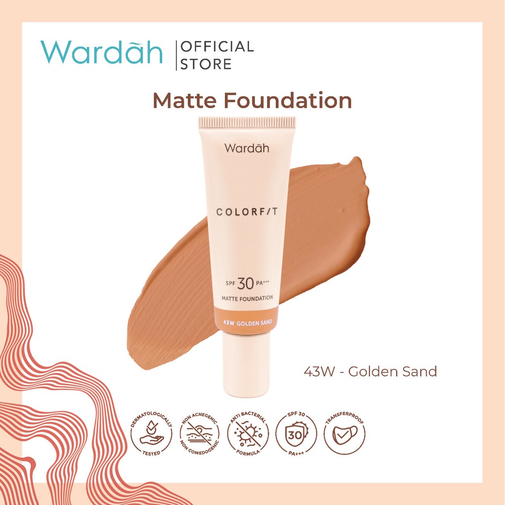 Wardah Colorfit Matte Foundation 43W Golden Sand