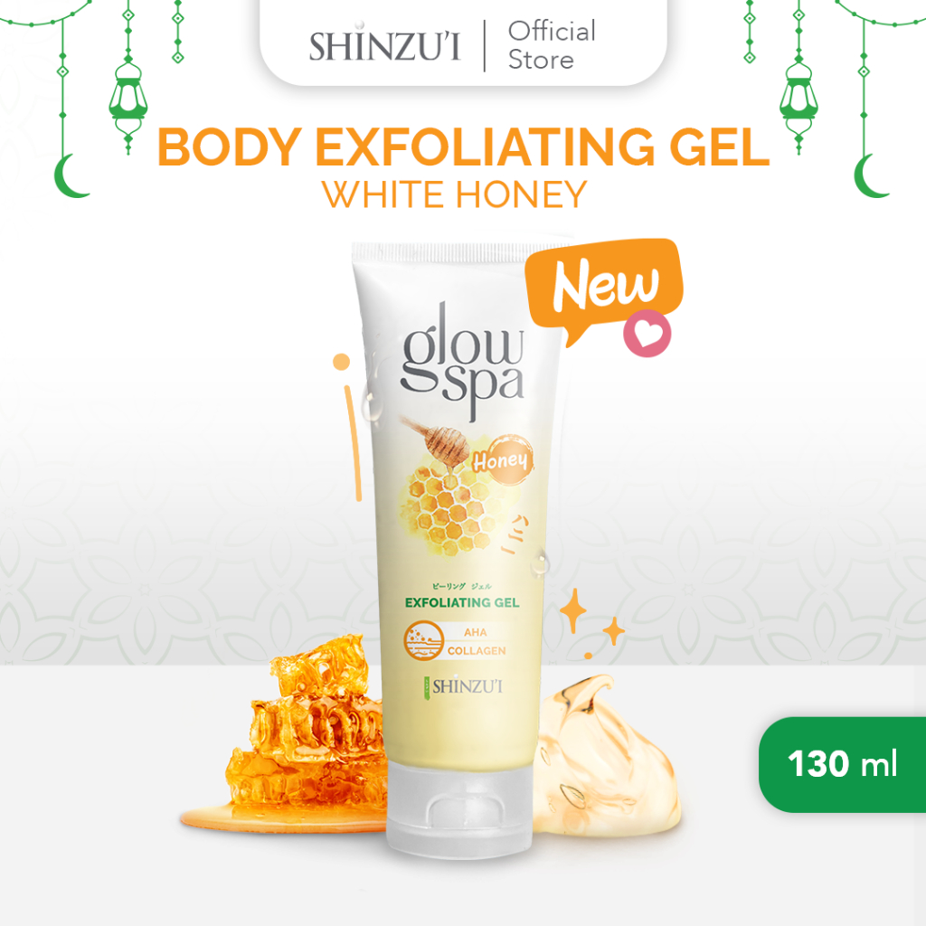 Shinzui Glow Spa Exfoliating Gel + AHA Collagen 130ml - Honey
