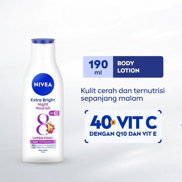 Nivea Body Lotion Extra White 190ml - Night Nourish