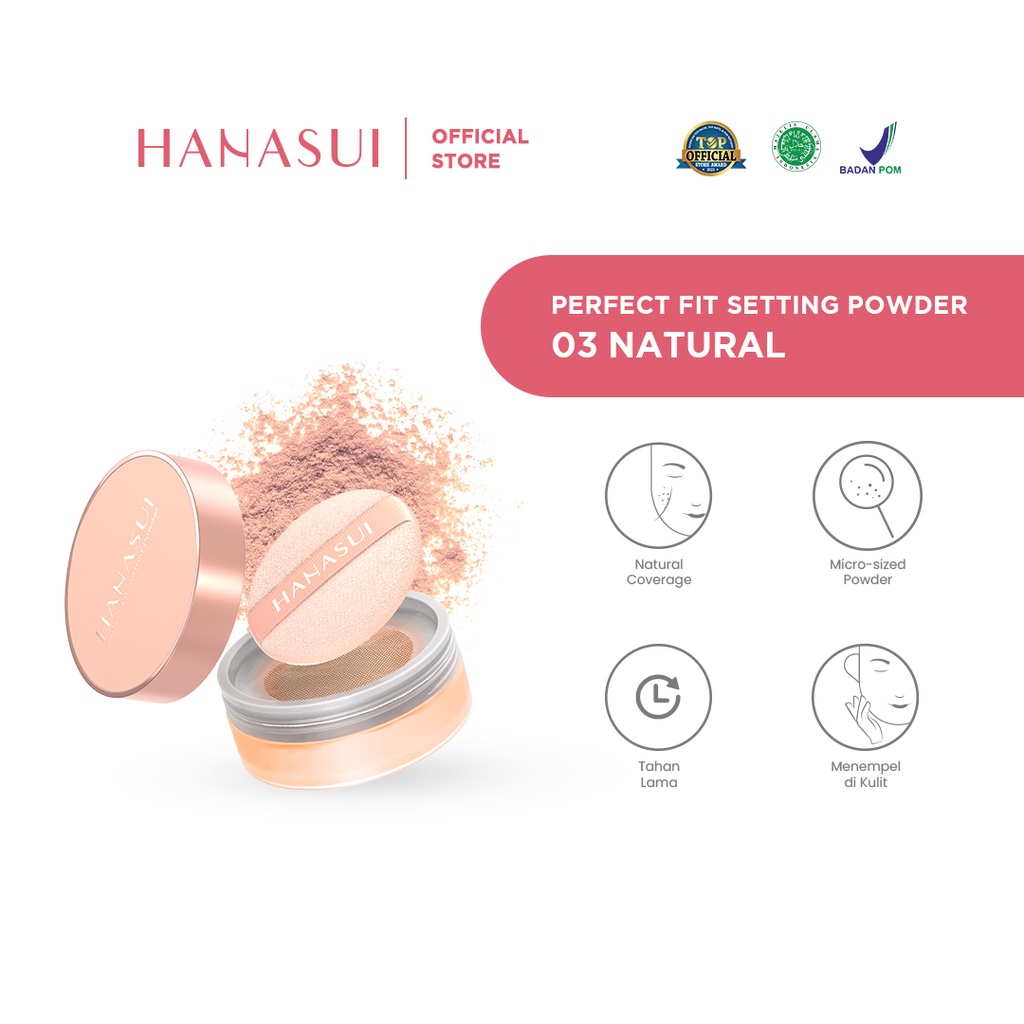 Hanasui Perfect Fit Setting Powder 12gr - 03 Natural
