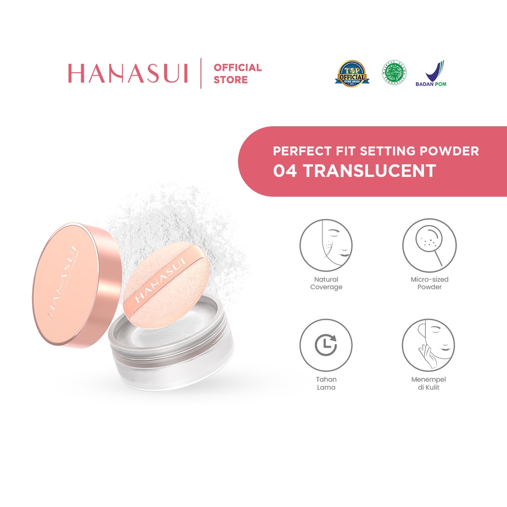 Hanasui Perfect Fit Setting Powder 12gr - 04 Translucent
