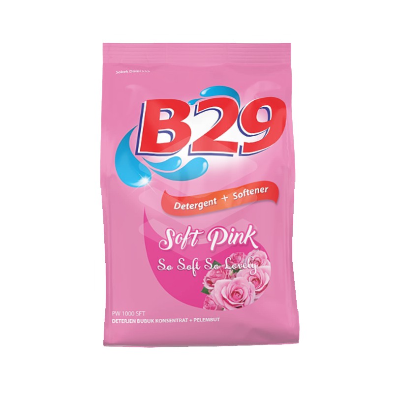 B29 Detergent Bubuk + Softener 750gr - Soft Pink
