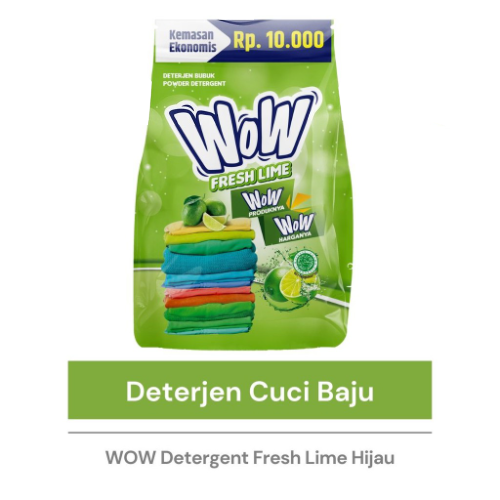 WOW 2000 Detergent Bubuk 500gr - Freshlime (Hijau)