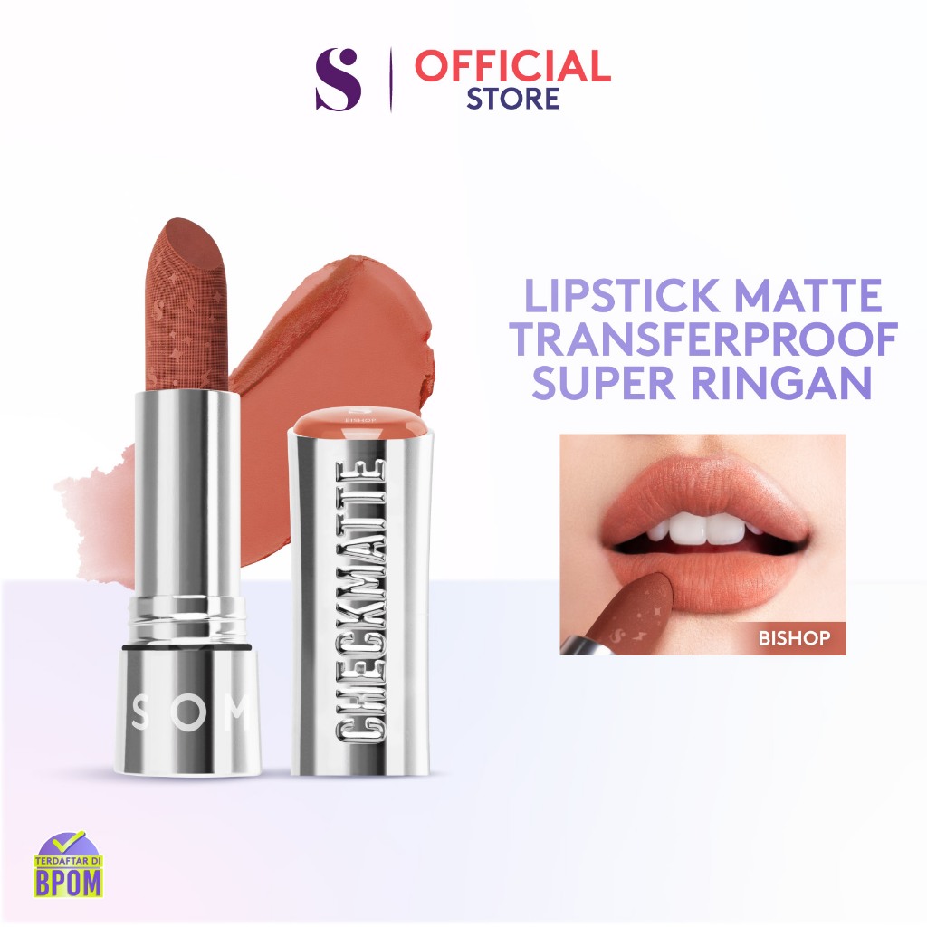 Somethinc Checkmatte Transferproof Lipstick 3.8gr - 01 Bishop