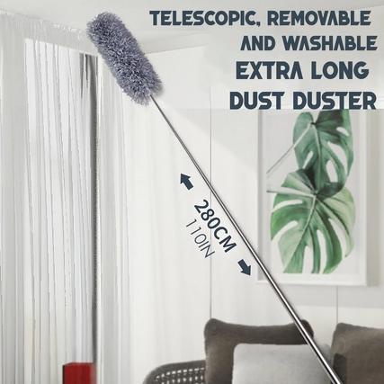 Kemoceng Bulu Microfiber + Gagang Panjang 2 Meter (Sulak Debu)