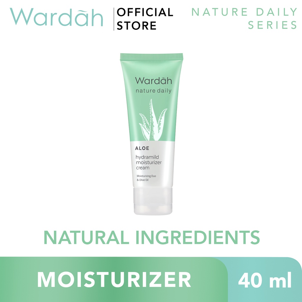 Wardah Nature Daily Aloe Hydramild Moisturizer Cream 40ml *
