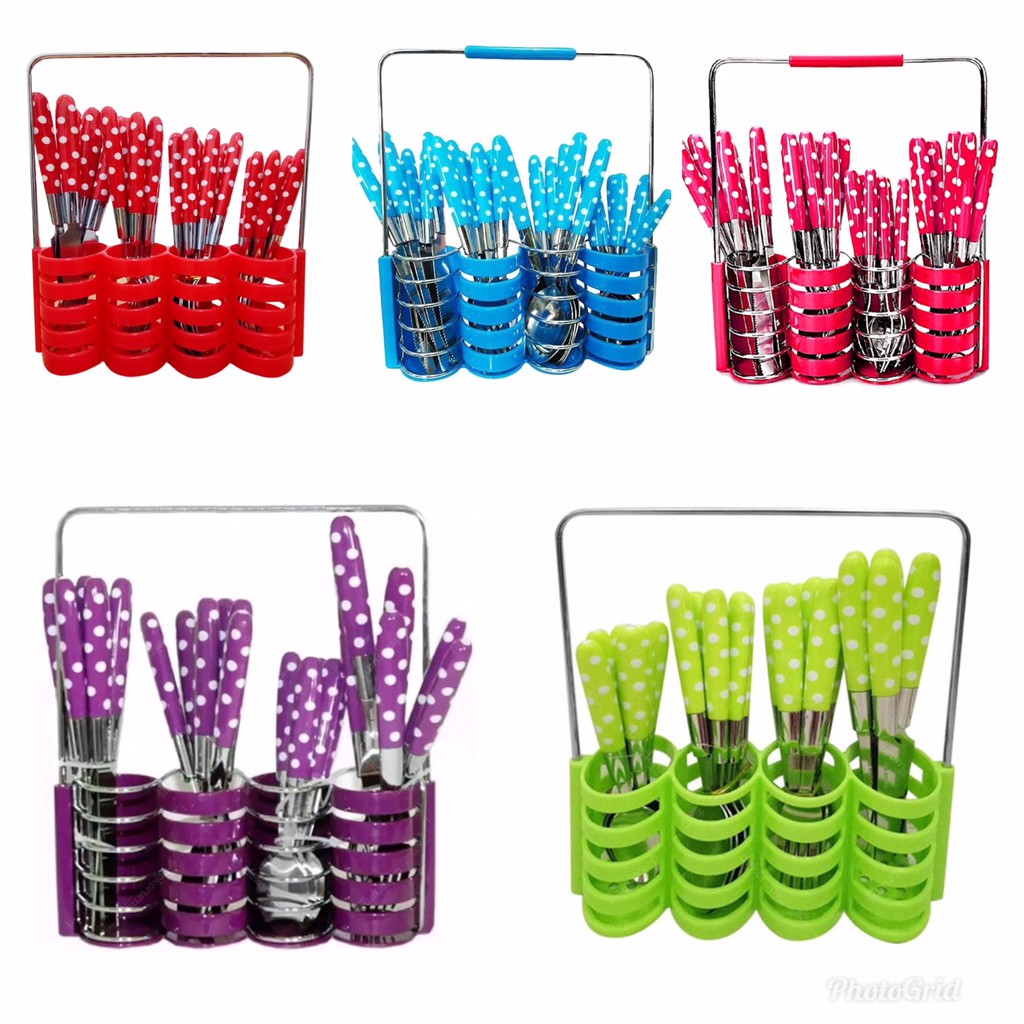 Sendok Set Polkadot Isi 24pcs