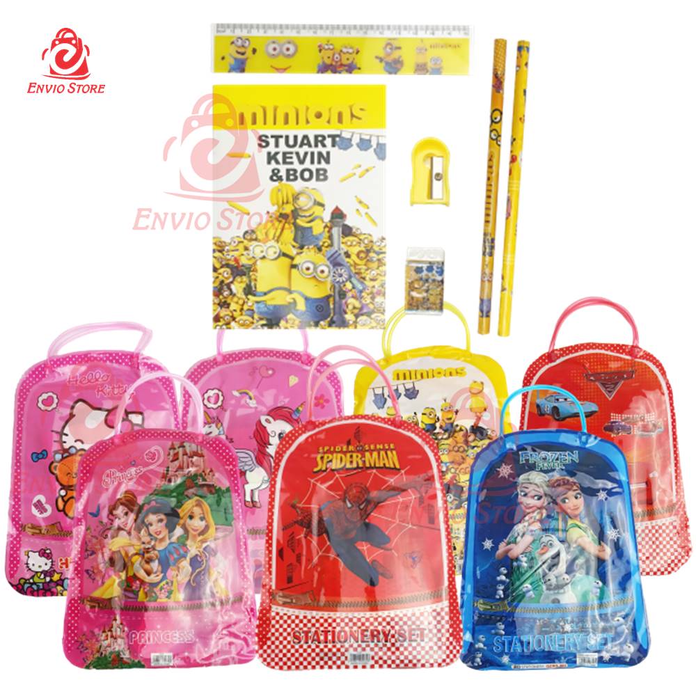 Alat Tulis Set Karakter + Tas 7in1