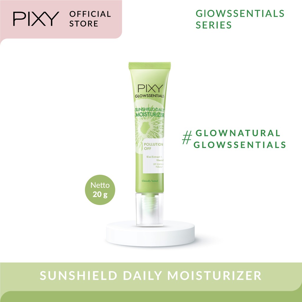 PIXY Glowssentials Sunshield Daily Moisturizer 20gr (Hijau - Pollution Off)