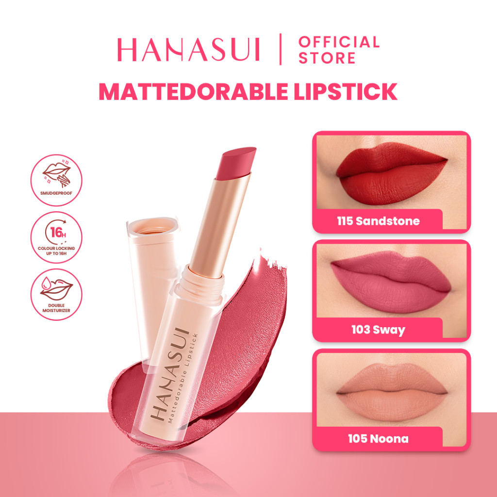 Hanasui Mattedorable Matte Lipstick 2gr - 107 Pop