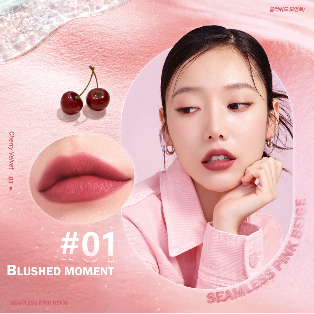 BNB Barenbliss Cherry Makes Cheerful Lip Velvet - 01 Blushed Moment