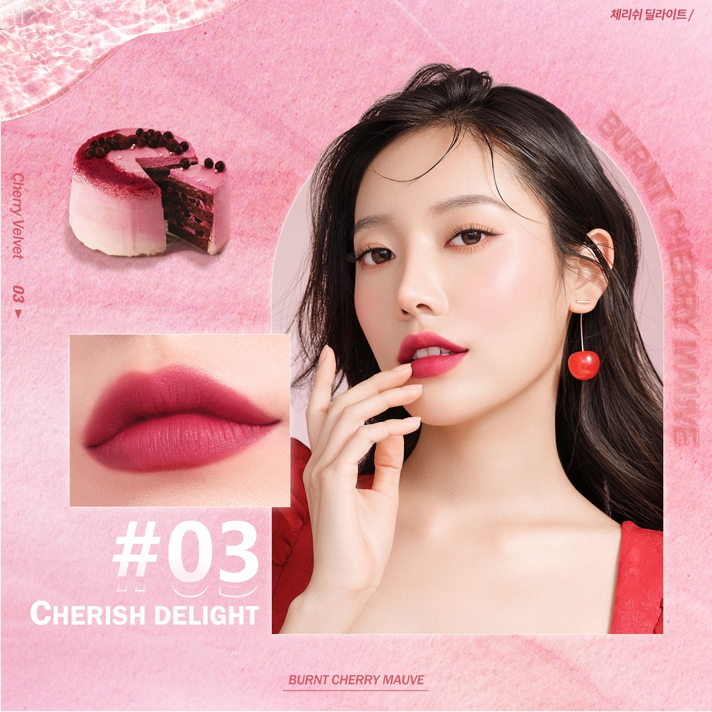 BNB Barenbliss Cherry Makes Cheerful Lip Velvet - 03 Cherish Delight